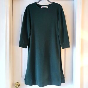 Free People Beach Green Sweater Knit Pullover XS NWOT FP Split Sides Pullover